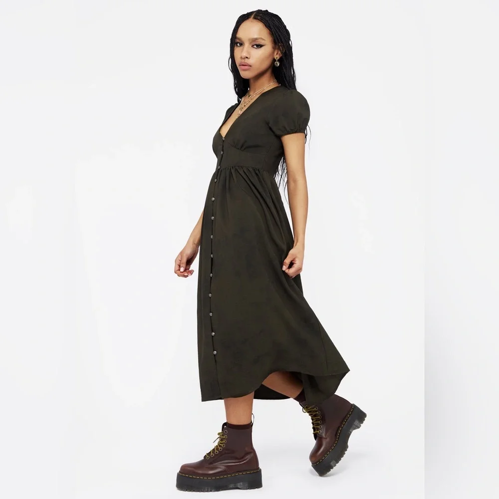 Disturbia Olive Green Midi Dress - Picture 7 of 8